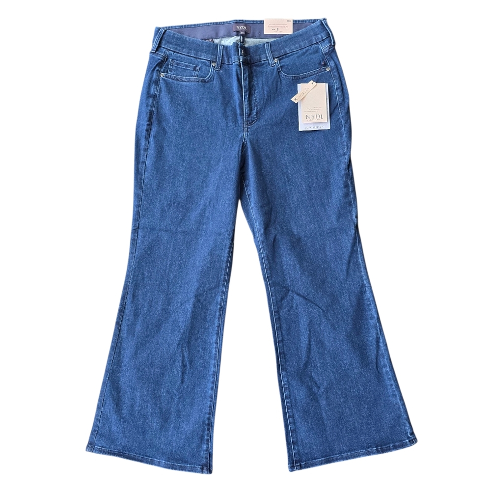 NYDJ Women's Flare Blue Jeans Waist Match Lift Tuck Technology Size 0X NWT